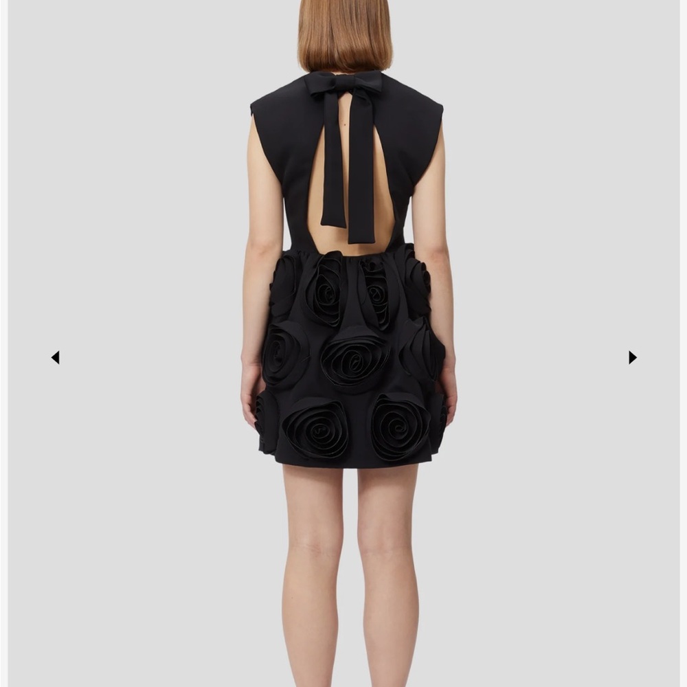 Viktor + Rolf Garden City Black Dress w Floral Rose Appliqué Mini!